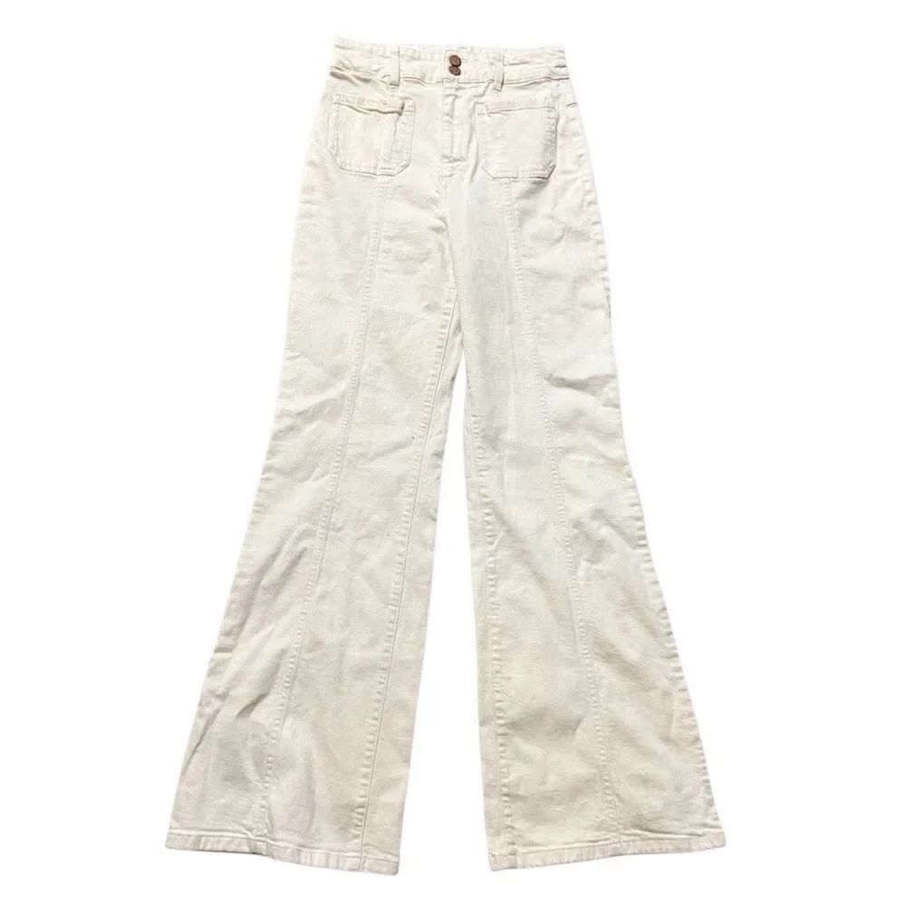 Marine Layer Archive Flare Jeans in Ecru White size 6